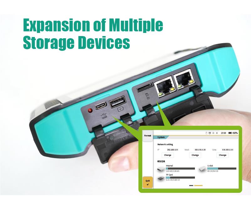 Computer network tester, MT-7650, fiber optic cables, touchscreen, USB, PRO'S KIT