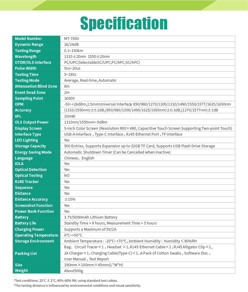 Computer network tester, MT-7650, fiber optic cables, touchscreen, USB, PRO'S KIT