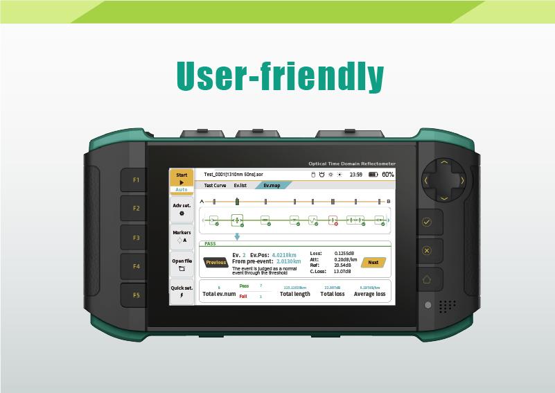 Computer network tester, MT-7650, fiber optic cables, touchscreen, USB, PRO'S KIT