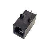Connector (socket), for telephone, RJ10, THT