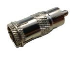 Connector, adapter, metal, RCA/ M - RF F
