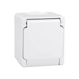 Single socket outlet, 16A, 250VAC, white, surface, schuko, Nemliyer, NML3100121