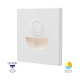LED луна за стълби, със сензор, за вграждане, 1.5W, кръг, 230VAC, 90lm, 3в1, бял, BH07-00380