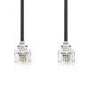 Телефонен кабел, RJ11 6P4C M-RJ11 6P4C M, Cu, 2m, черен, TCGL90200BK20, NEDIS - 1