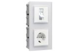 Water heater electric switch, 1 switch +1 socket, 25A + 16V , 250VAC, flush mounting, white, ATRA 4232