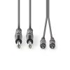 Cable, COTH23320GY30 2x6.35mm/m - 2xRCA/m, 3m, gray - 2