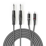 Аудио кабел, стерео, от 2x6.3mm/m към 2xRCA/m, 3m, COTH23320GY30