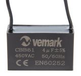 Работен кондензатор, 450VAC, 4uF, 85°C, с кабели, CBB61