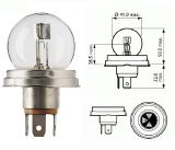 Automotive Filament Lamp, 12VDC, 55/50 W, R2, P45t