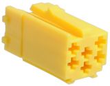 Connector mini ISO, 6 pins, yellow