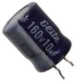 Кондензатор електролитен 10uF, 160V, THT, Ф10x13mm