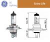 Auto Halogen Lamp, Extra Life H4, 12VDC, 60W, 55 W, P43t - 1