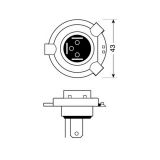 Auto Halogen Lamp, Mega Light Ultra +90, H4, 12VDC, 60W, 55W, P43t - 2 - Vikiwat Auto Halogen Lamp, Mega Light Ultra +90, H4, 12VDC, 60W, 55W, P43t - 2