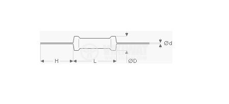 Резистор тънкослоен високочестотен С2-10-2, 3.92 Ohm , 2W ±1% Ф7.4x18mm - 2