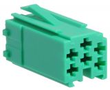 Connector mini ISO, 6 pins, green
