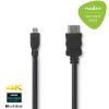 Cable HDMI male to micro HDMI, 1.5m, NEDIS CVGP34700BK15 - 1