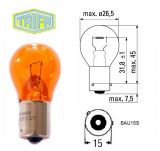 Stop and flasher lamp, 12 V, PY21W, BAU15S, orange