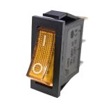Rocker превключвател, 2 позиции, OFF-ON, 15A/250VAC, отвор 29x10mm, VCD3-101N(black)(yellow lamp,220V)