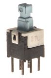 Microswitch, 6x6x6mm, DPDT, OFF-(ON), THT