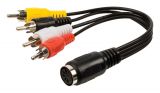 Cable 5DIN/m-4xRCA/f, 0.2m