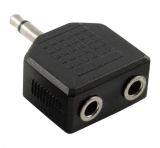 Adapter, plug 3.5 mono M-2x plug 3.5 mono F
