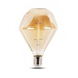 LED лампа FILAMENT DM110, 4W, E27, 230VAC, 350lm, 2200K, топлобялa, amber, диамант, BB50-00420