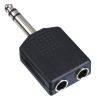 Adapter, plug 6.3 stereo M-2x plug 6.3 stereo F