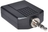 Adapter, plug 3.5 stereo M-2xplug 6.3 mono F