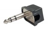 Connector, stereo plug M, 6.3 mm L-shaped