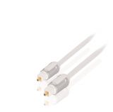 Оптичен кабел TosLink/M - TosLink/M, 1m, позлатени конектори, бял, PVC, PROM5601, PROFIGOLD