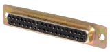 D-Sub connector, socket , Canon, 37 pins, male, for panel mounting