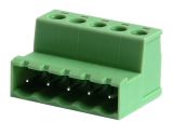 TERMINAL BLOCK WITH INSULATING BARRIERS, 5 PINS, 15A
