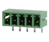 PCB TERMINAL BLOCK WITH INSULATING BARRIERS, 5 PINS, 8A, FOR PRINTED MOUNTING