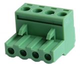 Female TERMINAL BLOCK WITH INSULATING BARRIERS, 4 PINS, 15A