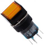 Button Switch ON - (ON), hole ф16, 3A/250VAC, DPDT