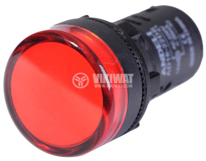 Индикаторна лампа LED, AD22-22DS, 220VAC, червена - 2