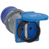 Индустриален преходник CEE 230VAC/16A, 3Pin към контакт Шуко, IP44, влагозащитен, Brennenstuhl, 1080990010