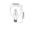 LED filament bulb G125, 6W, globe, E27, 220VAC, 515lm, 2200K, Braytron - 2
