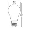LED лампа със сензор за движение, 9W, E27, A60, 230VAC, 806lm, 6500K, студенобяла - 2