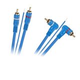 Car audio amp cable 2xRCA/m - 2xRCA/m, 5m, ъглов, KPO2668-5-5