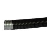 Corrugated tube, F18/26mm, metal with PVC coating, black