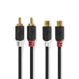 Cable, 2xRCA/m-2xRCA/f, 2m, CABW24205AT20