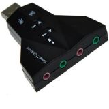 USB звукова карта (контролер) за звук 4 изхода 2 x микрофон + 2 x слушалки