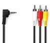 Cable from 3.5mm/m to 3xRCA/m, 2m, black
 - 1