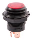 Button, 10A, 14VDC, OFF-ON, SPST, red, Degree of protection IP65