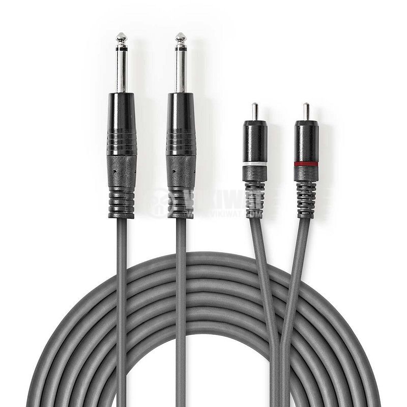 Аудио кабел, стерео 2x6.3mm/m-2xRCA/m, 1.5m, COTH23320GY15
 - 1