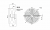 Fan, industrial, axial, Ф710mm, 15000m3 / h, 900W, FDA-6D-710S, 380VAC - 7