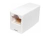 Computer cable connector, RJ45 female - RJ45 female, white