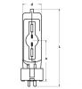 Метал-халогенна лампа MSD 250, 90 V, 250 W, GY9.5 - 2