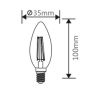 LED FILAMENT bulb, Dimmable, 4W, E14, 220VAC, 360lm, 2200K, warm white, candle type, BB36-60410 - 3